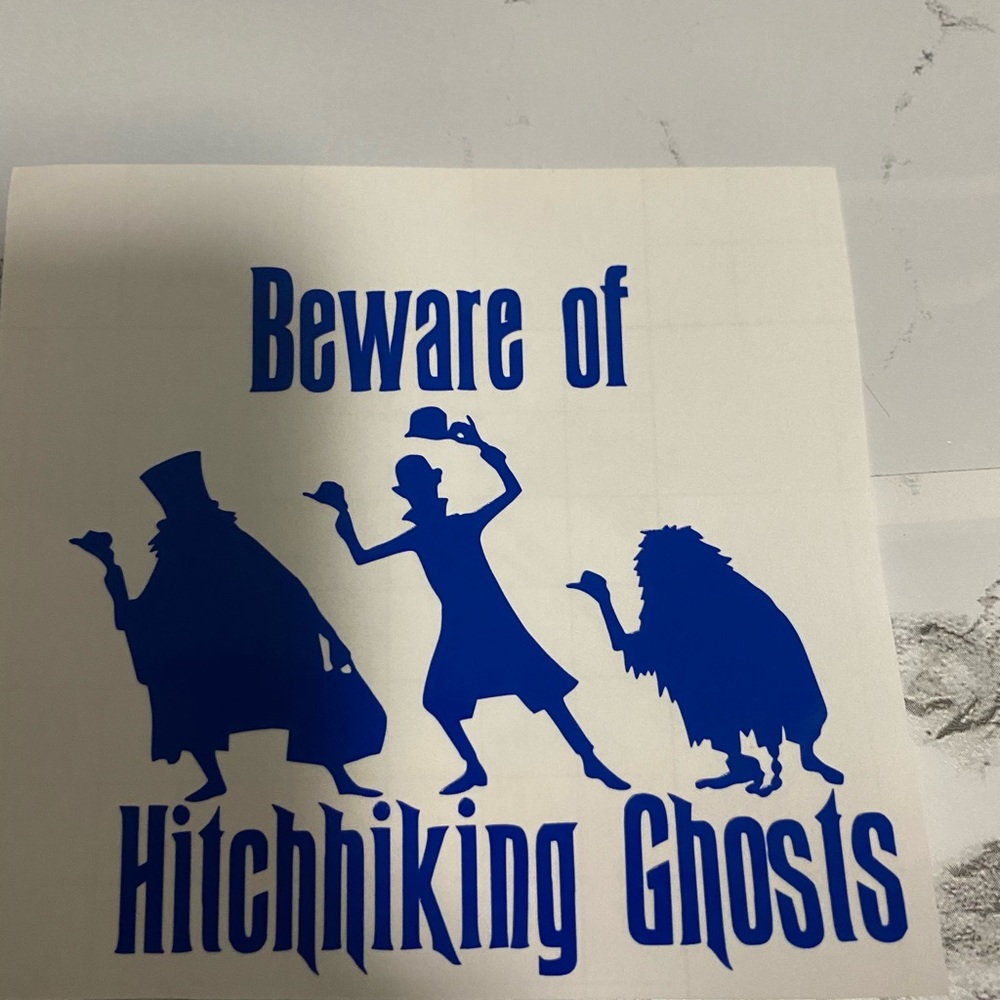 Beware of hitchhiking ghosts decal